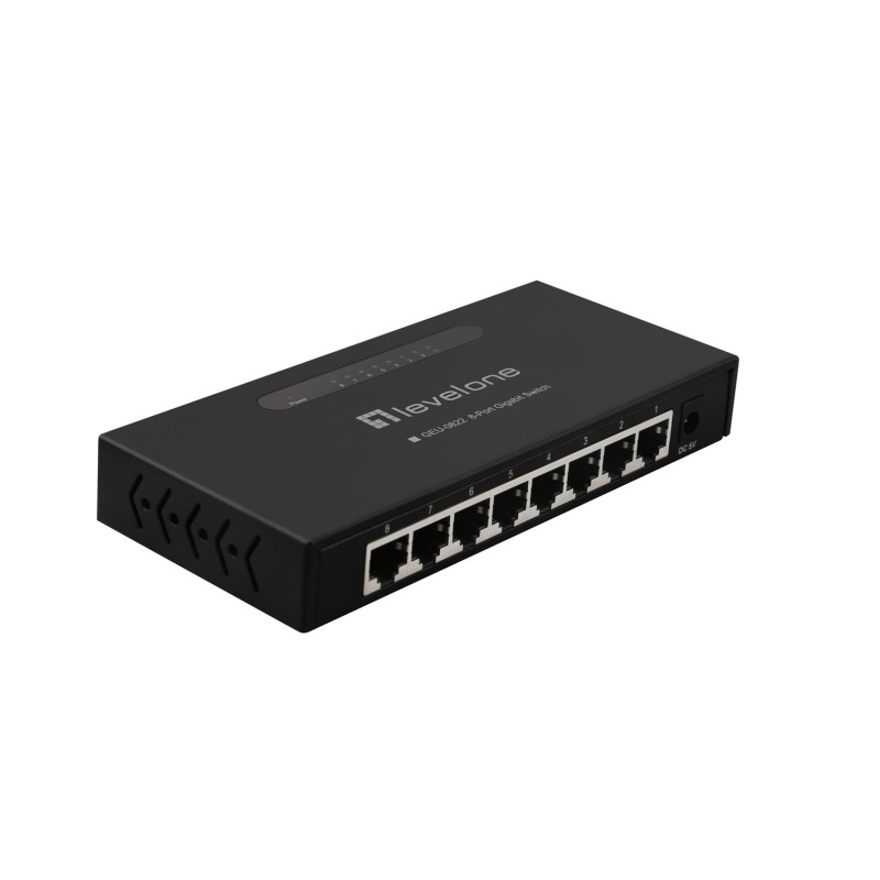 LevelOne GEU-0822 łącza sieciowe Nie zarządzany Gigabit Ethernet (10/100/1000) Czarny
