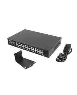 SWITCH LANBERG RSFE-24P-2C-250 24X 100MB POE+/2X COMBO RACK 19" GIGABIT ETHERNET 250W