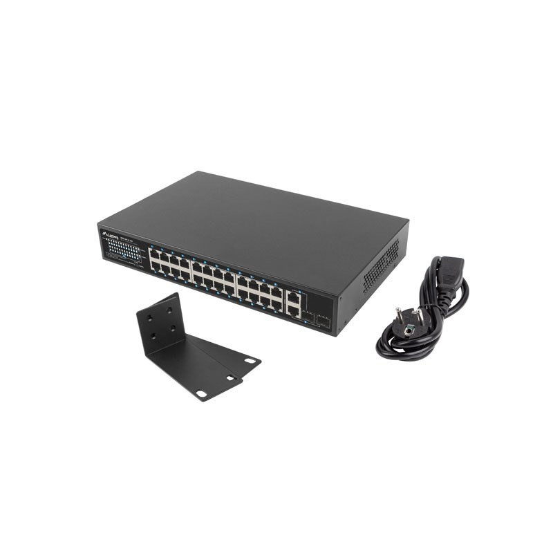 SWITCH LANBERG RSFE-24P-2C-250 24X 100MB POE+/2X COMBO RACK 19" GIGABIT ETHERNET 250W