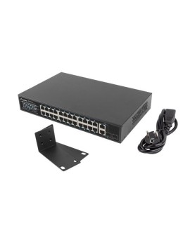 LANBERG SWITCH RACK 19" RSFE-24P-2C-360 24X 100MB POE+/2X COMBO GIGABIT 360W