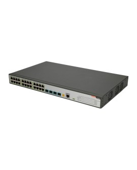 FiberHome S5800-28T-X-PE-AC łącza sieciowe Zarządzany L2/L3 Gigabit Ethernet (10/100/1000) Obsługa PoE 1U Czarny, Szary