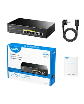 Switch CUDY FS1006P 6-Port 10/100M PoE+ 60W