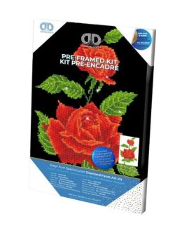 Haft diamentowy Diamond Dotz Czerwona róża 29x44cm DDK5025