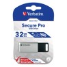 Verbatim USB flash disk, USB 3.0, 32GB, Secure Pro, Store N Go, srebrny, 98665, USB A, szyfrowanie AES 256-bit, EOL