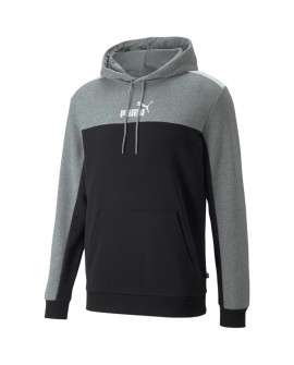 Bluza męska Puma ESS+ Block Hoodie TR szaro-czarna 847428 01