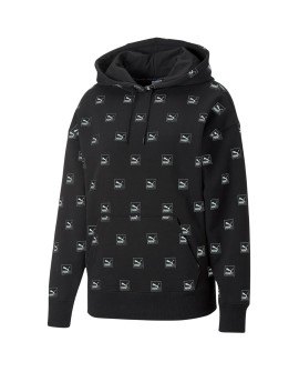 Bluza damska Puma Brand Love AOP Hoodie FL czarna 535706 01