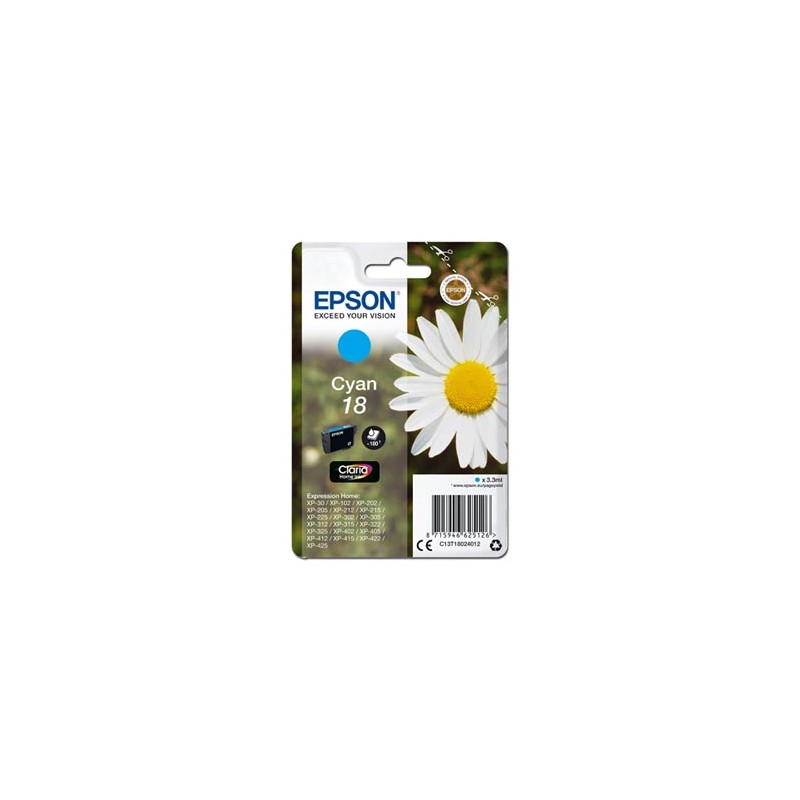 Epson oryginalny ink / tusz C13T18024012, T180240, cyan, 3,3ml