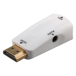 Video adapter, HDMI M - VGA (D-Sub) (F), biały