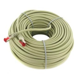 Przewód LAN S/FTP patchcord, Cat.6, RJ45 M - RJ45 M, 30 m, chroniony, LSOH, szary, economy