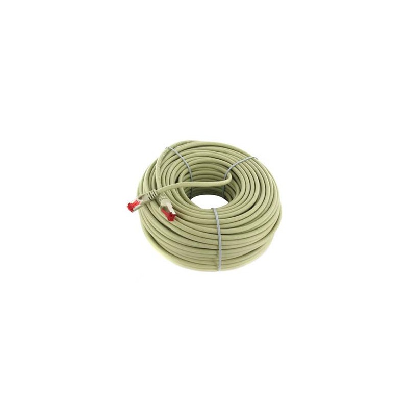 Przewód LAN S/FTP patchcord, Cat.6, RJ45 M - RJ45 M, 30 m, chroniony, LSOH, szary, economy