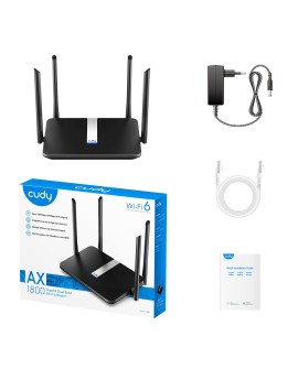 Cudy X6 router bezprzewodowy Gigabit Ethernet Dual-band (2.4 GHz/5 GHz) Czarny