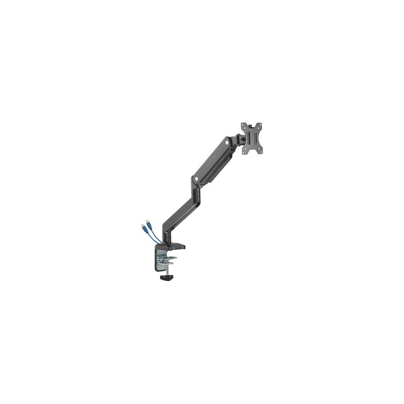 ULTRADESK BRANCH Single Regulowany uchwyt na monitor, czarny, 10KG, mocowanie na zacisk, 17"-32", 75x75/100x100