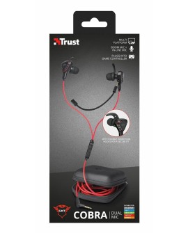 Słuchawki z mikrofonem TRUST GXT 408 Cobra czarno-czerwony