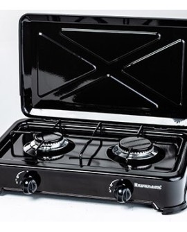 Kuchenka gazowa nastawna 2-palnikowa Ravanson K-02TB (czarny)