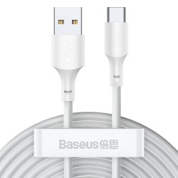Kabel USB do USB-C Baseus Simple Wisdom, 40W, 5A, 1.5m (biały) 2szt.