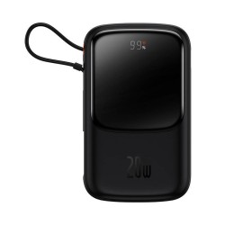 Powerbank Baseus Qpow Pro z kablem Lightning, USB-C, USB, 10000mAh, 20W (czarny)